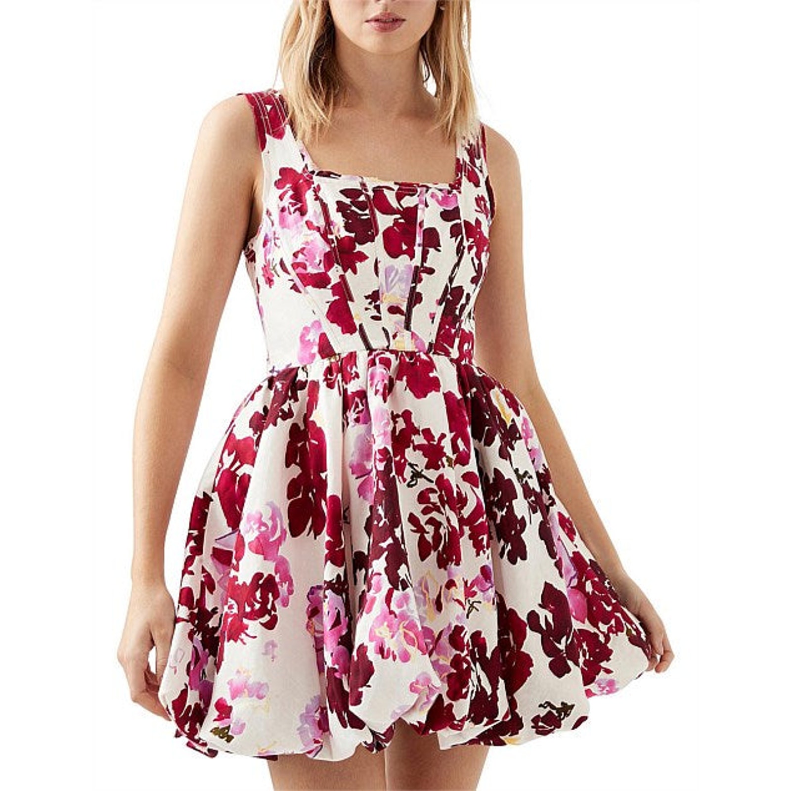 Aje Suzette Fit & Flare Mini Dress Roses Of Provence Floral Womens Aus 12 / Us 8